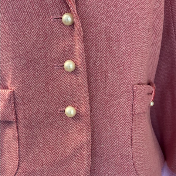 Vintage Andrew & Co pink, herringbone wool blazer - Picture 5 of 13